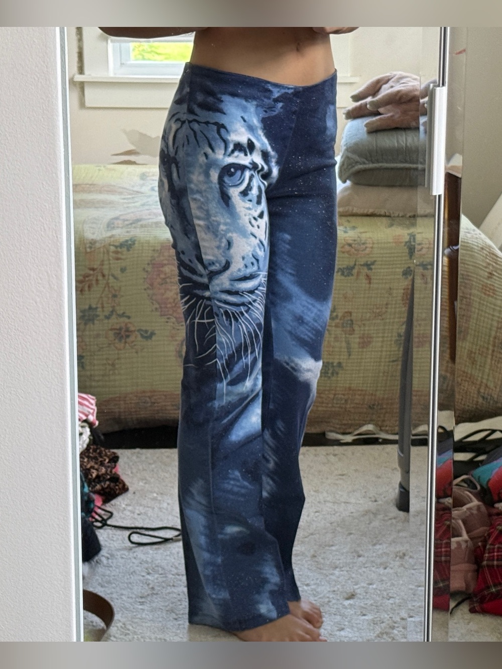 Vintage Y2K Charlotte Russe Tiger Shimmer Flare Pants Cavalli Inspired
